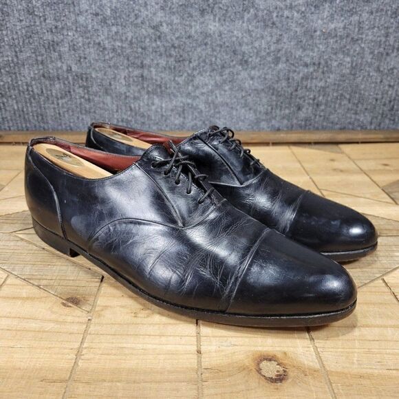 Florsheim Royal Imperial Mens Cap Toe Black Leather Lace Up Oxford Size 10D - Picture 1 of 9